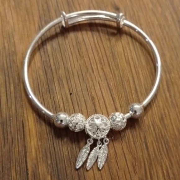 Dreamcatcher Sterling Silver Bangle Bracelet - Picture 9 of 13
